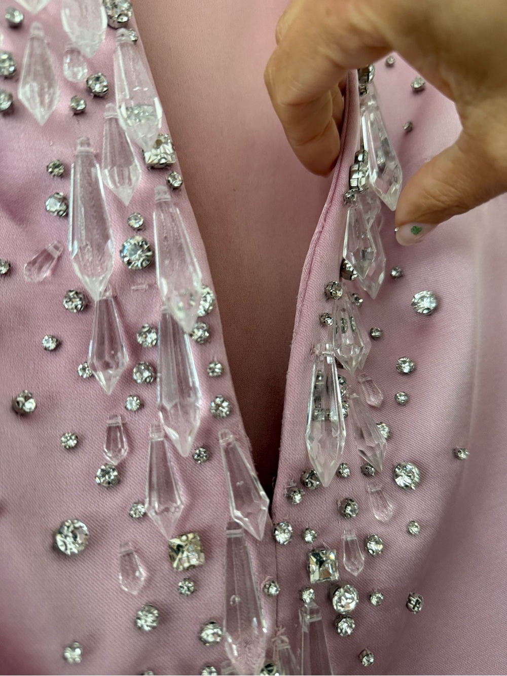 Retrofete Maisy Crystal Embellished Mini Dress Earl Rose Pink Silver - Picture 6 of 15